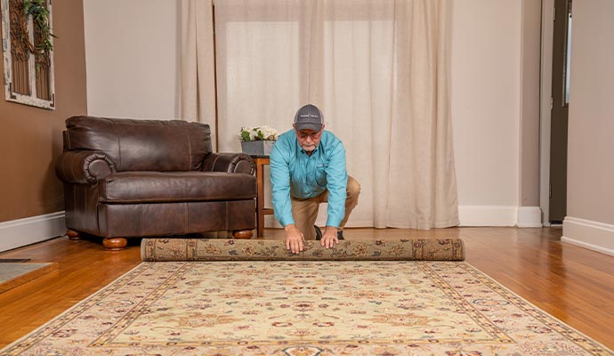 Professional rolled-up carpet 