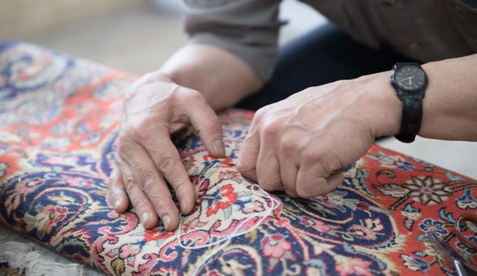 Professional rug backing repairing service