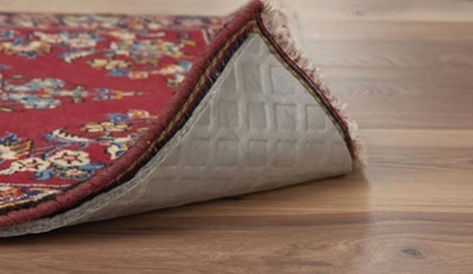 Installed rug pad Installed rug pad