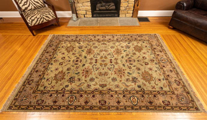 an installed rug in a living room