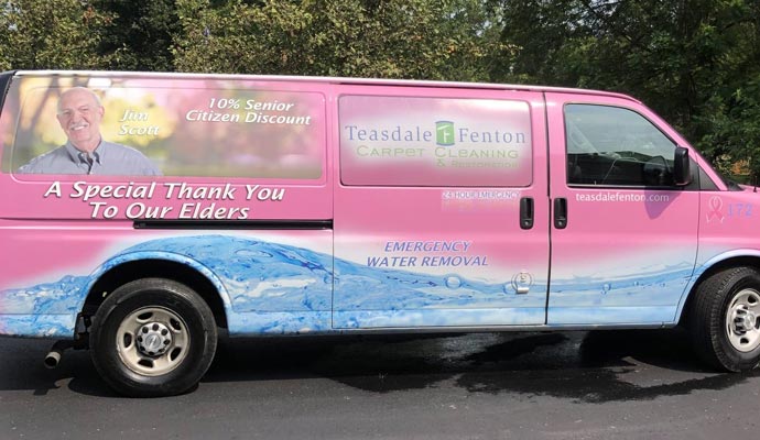 Teasdale Fenton Rug Cleaning service vehicle